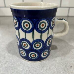 Handmade Polish Pottery 8 oz cup (1 cup)